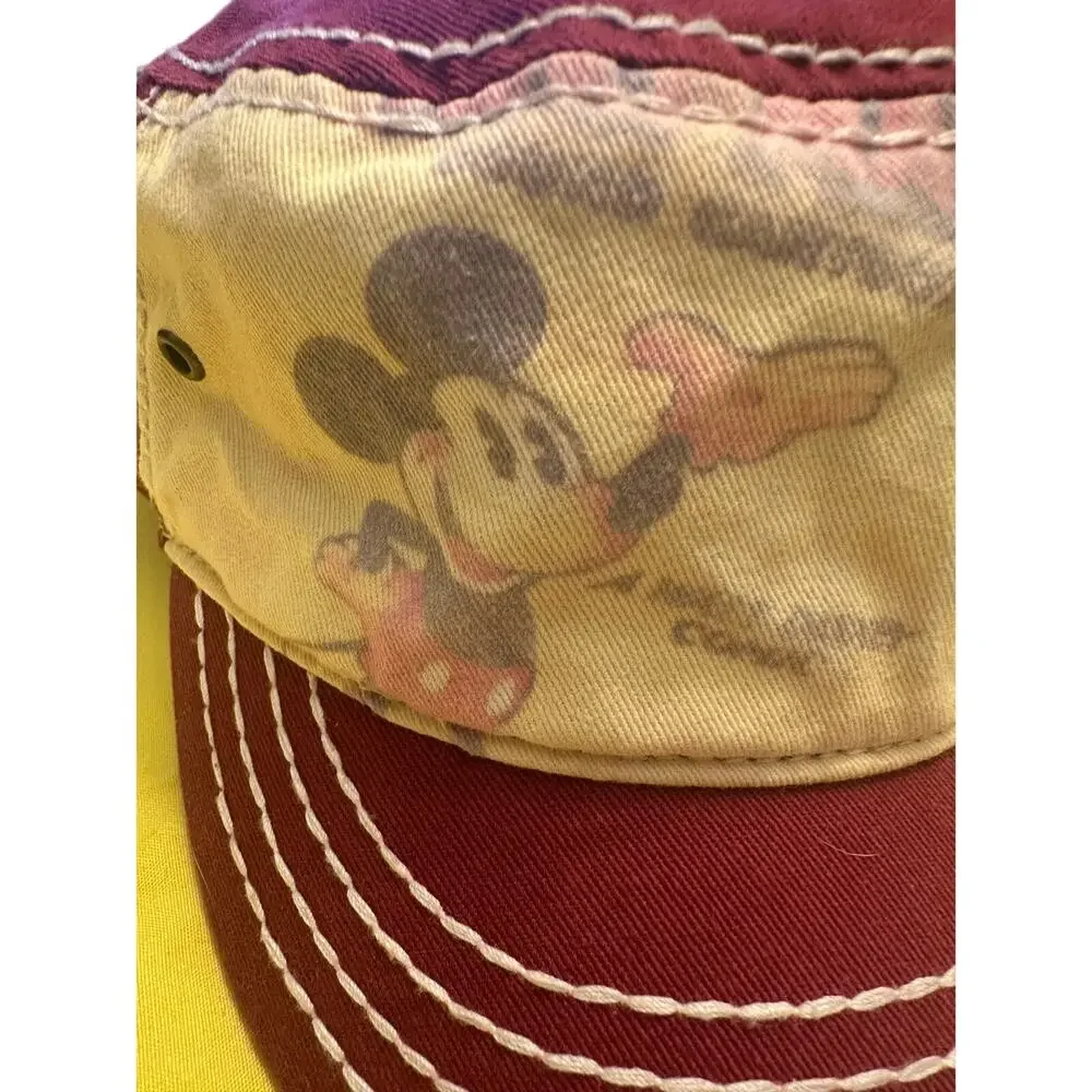 Vintage Disney Parks Walt Disney World Mickey Mouse Red Cadet Hat Cap